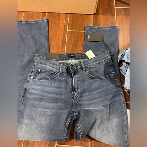 7 For All Mankind Dark Blue Straight Jeans